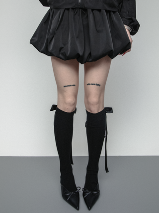 Satin bow socks