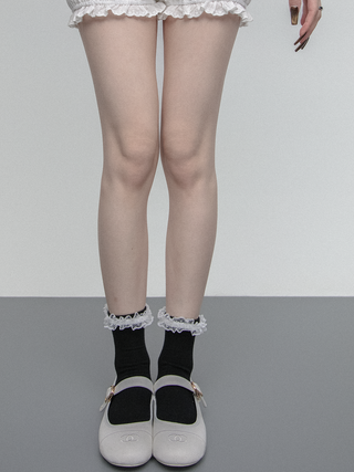 Embroidered lace socks