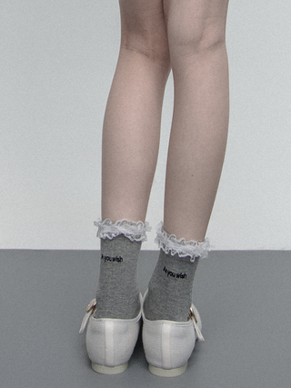 Embroidered lace socks