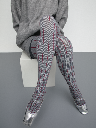 Herringbone knit leggings