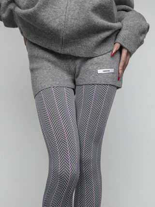 Herringbone knit leggings