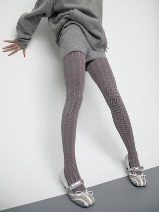 Herringbone knit leggings