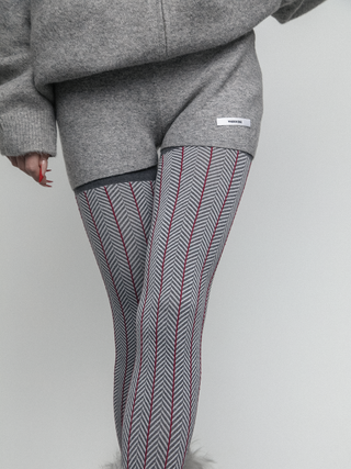 Herringbone knit leggings
