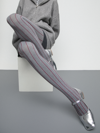 Herringbone knit leggings