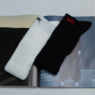 Punk embroidered stockings