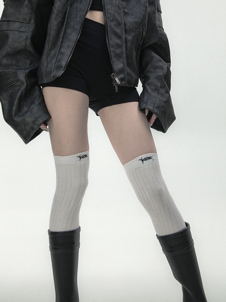 Punk embroidered stockings