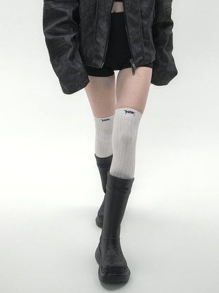 Punk embroidered stockings