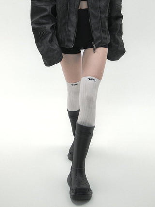 Punk embroidered stockings