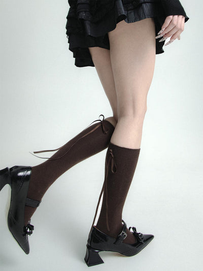Wool bow socks