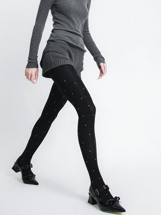 Red polka dot pantyhose