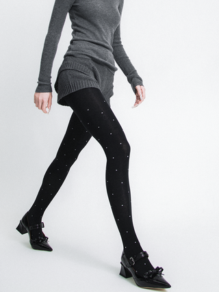 Red polka dot pantyhose
