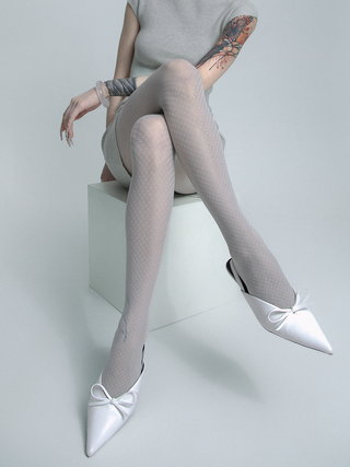 Plaid jacquard pantyhose