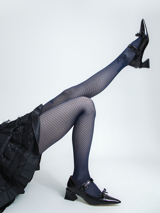 Plaid jacquard pantyhose
