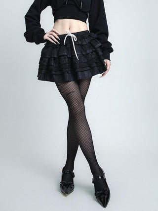 Plaid jacquard pantyhose