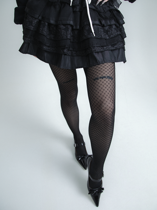 Plaid jacquard pantyhose