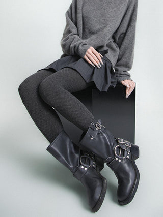 Diamond jacquard pantyhose