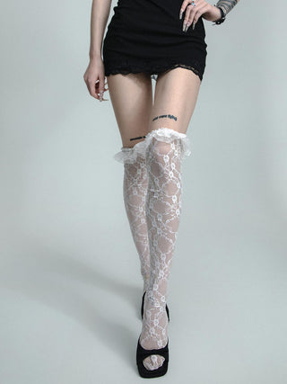 Lace thigh highs