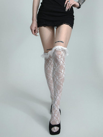 Lace thigh highs