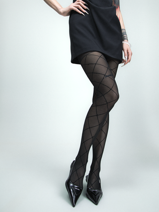 Diamond mesh pantyhose
