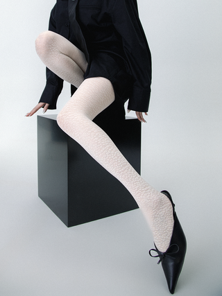 Leopard jacquard pantyhose
