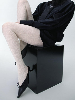 Leopard jacquard pantyhose