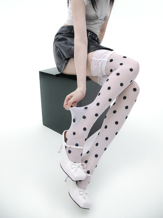 Polka dot thigh highs