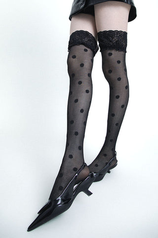 Polka dot thigh highs