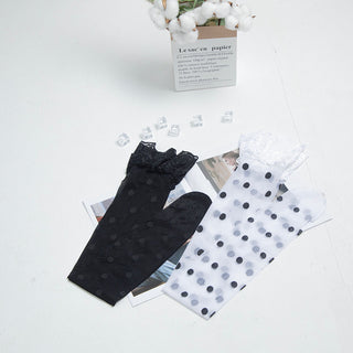 Polka dot thigh highs