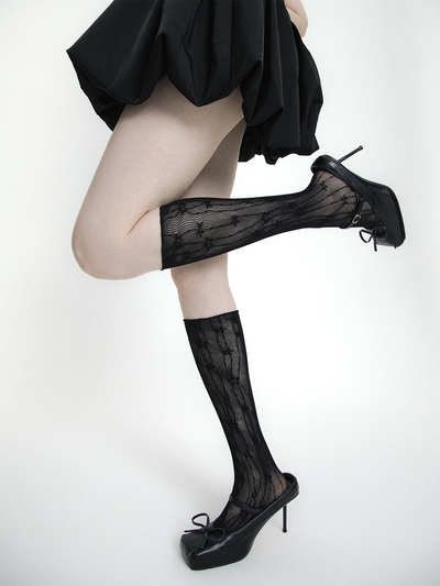 Floral jacquard socks