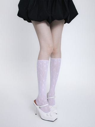 Floral jacquard socks