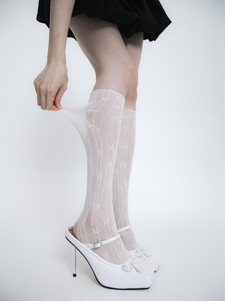 Floral jacquard socks