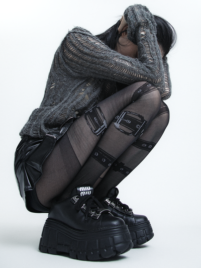 Punk lace pantyhose