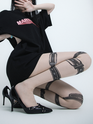 Punk lace pantyhose