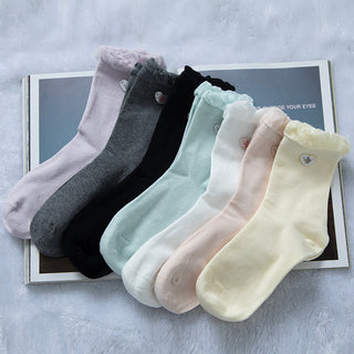 Heart button socks