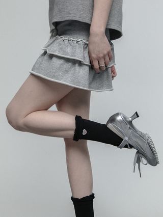 Heart button socks