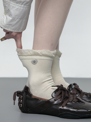 Heart button socks