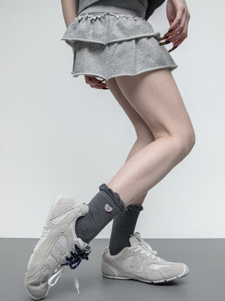 Heart button socks