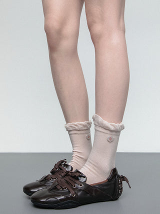 Heart button socks