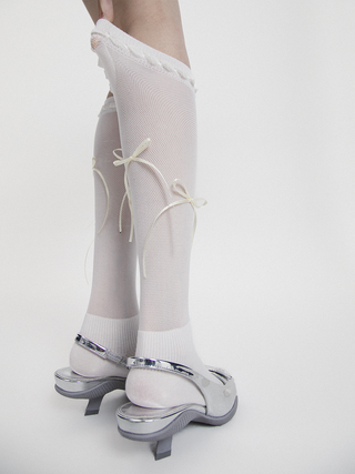 Ribbon tulle socks