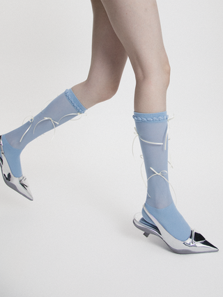 Ribbon tulle socks