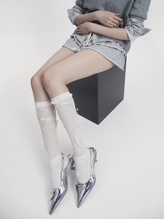 Ribbon tulle socks