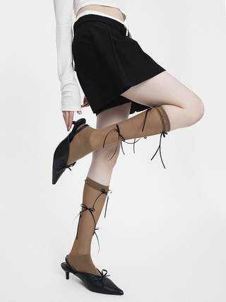 Ribbon tulle socks