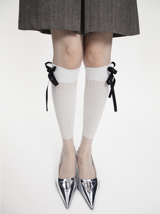 Solid bow stockings