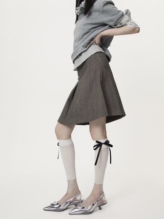 Solid bow stockings