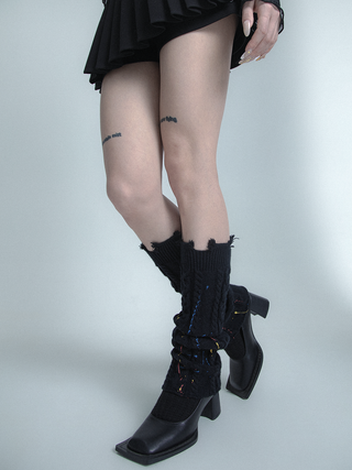 Hand-destroyed desgin Knitted Warm Socks