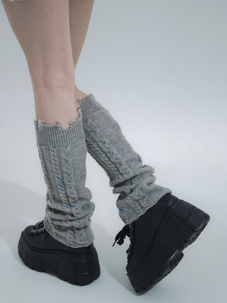 Hand-destroyed desgin Knitted Warm Socks