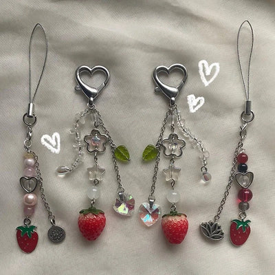 Strawberry Keychain and Phone Chain