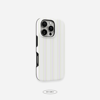 Cream and Lilac Striped iPhone Case