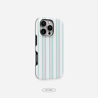 Green and Pink Striped iPhone Case