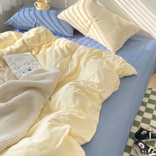 Soft Pastel Blue and Cream Bedding Set